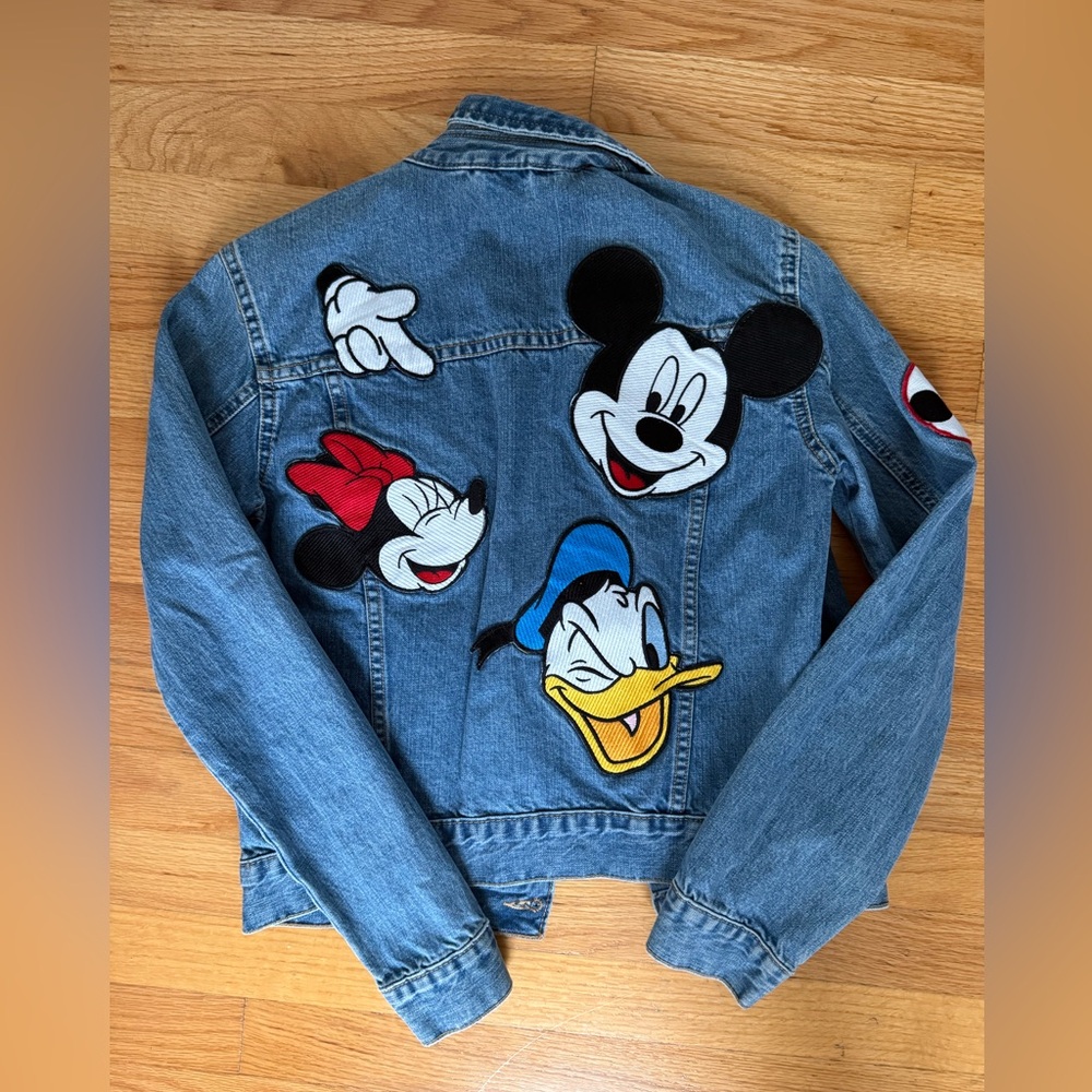 Disney Blue Denim Jacket with Cartoon Characters